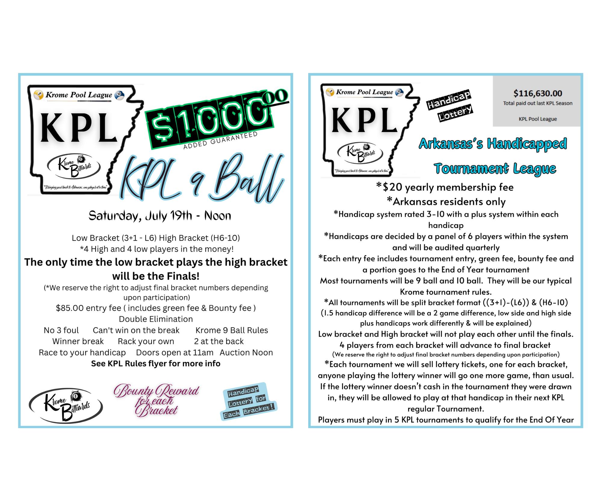 Tournament flyer / rules image